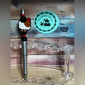 Chicken Themed Pen with Beads